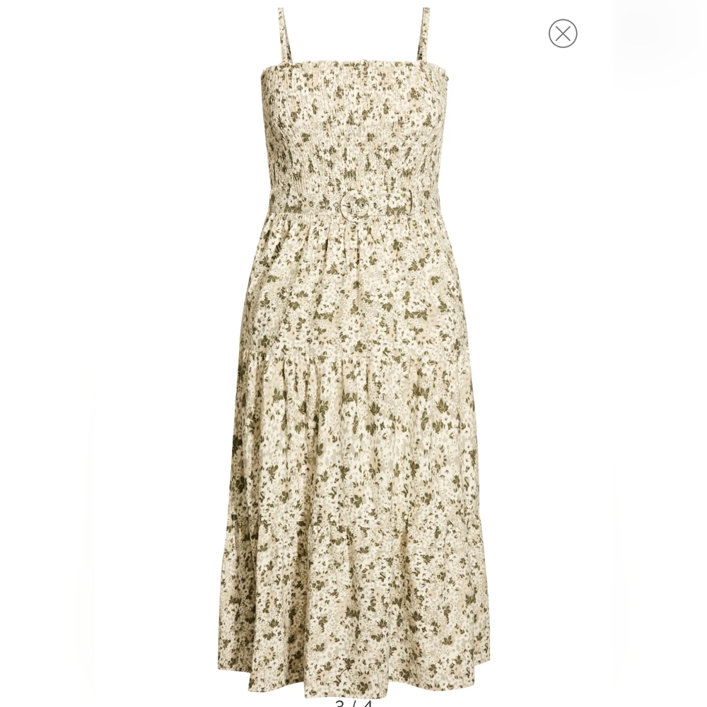 Spring Fields Linen Blend Maxi Dress
